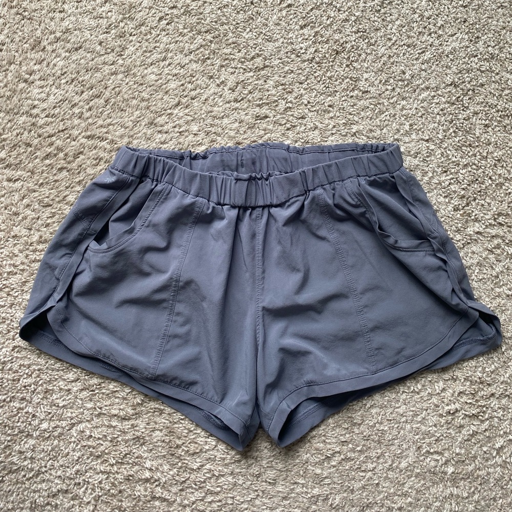 Athleta Slate Gray Elastic-Waist Athletic Shorts